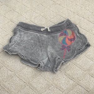 Grey booty shorts, bead Lolly pop, girls medium